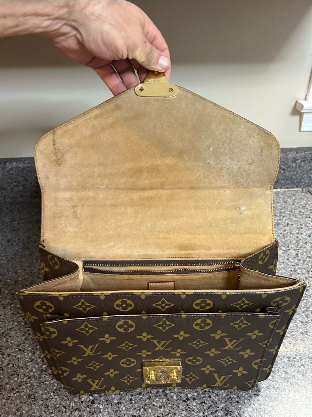 Louis Vuitton Monogram Canvas Satchel in Brown and Gold - Picture 6 of 15